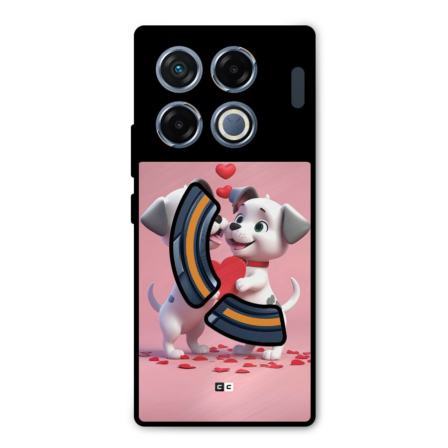 Two Puppies Together Metal Back Case for Infinix GT 20 Pro