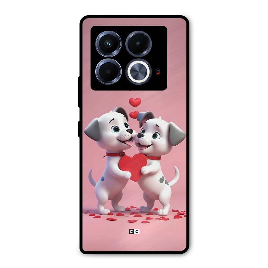 Two Puppies Together Metal Back Case for Infinix Note 40 5G