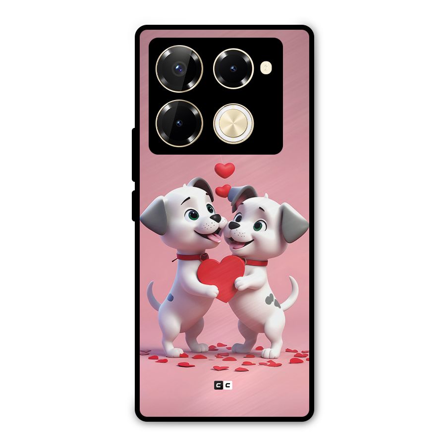 Two Puppies Together Metal Back Case for Infinix Note 40 Pro Plus