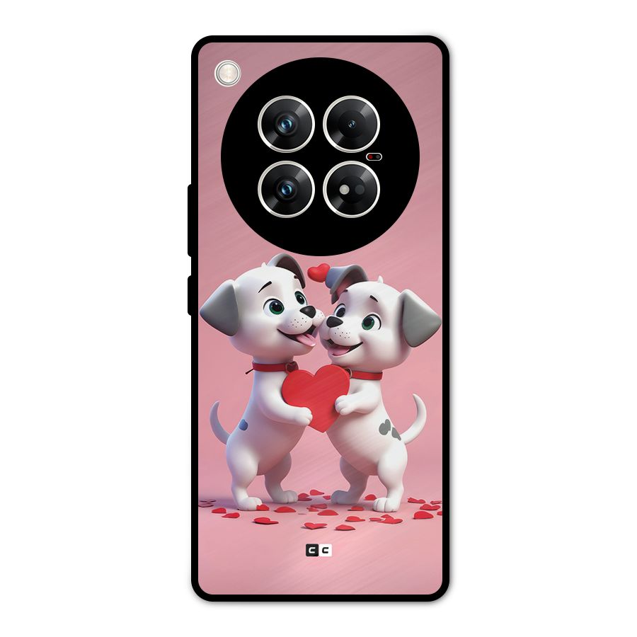Two Puppies Together Metal Back Case for Infinix Zero 40 5G