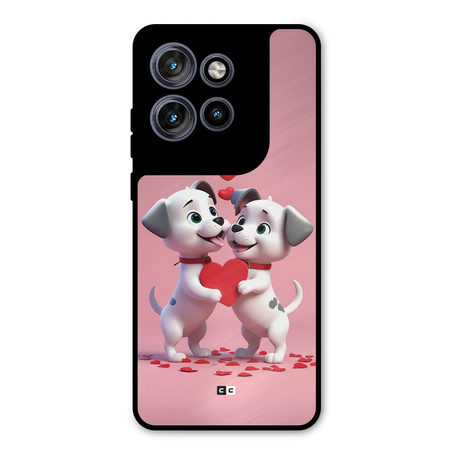 Two Puppies Together Metal Back Case for Motorola Edge 50 Neo