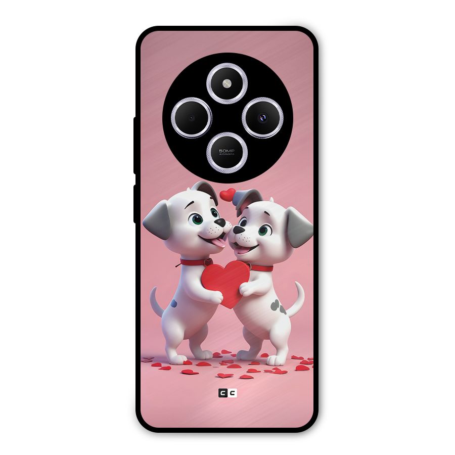 Two Puppies Together Metal Back Case for Poco M7