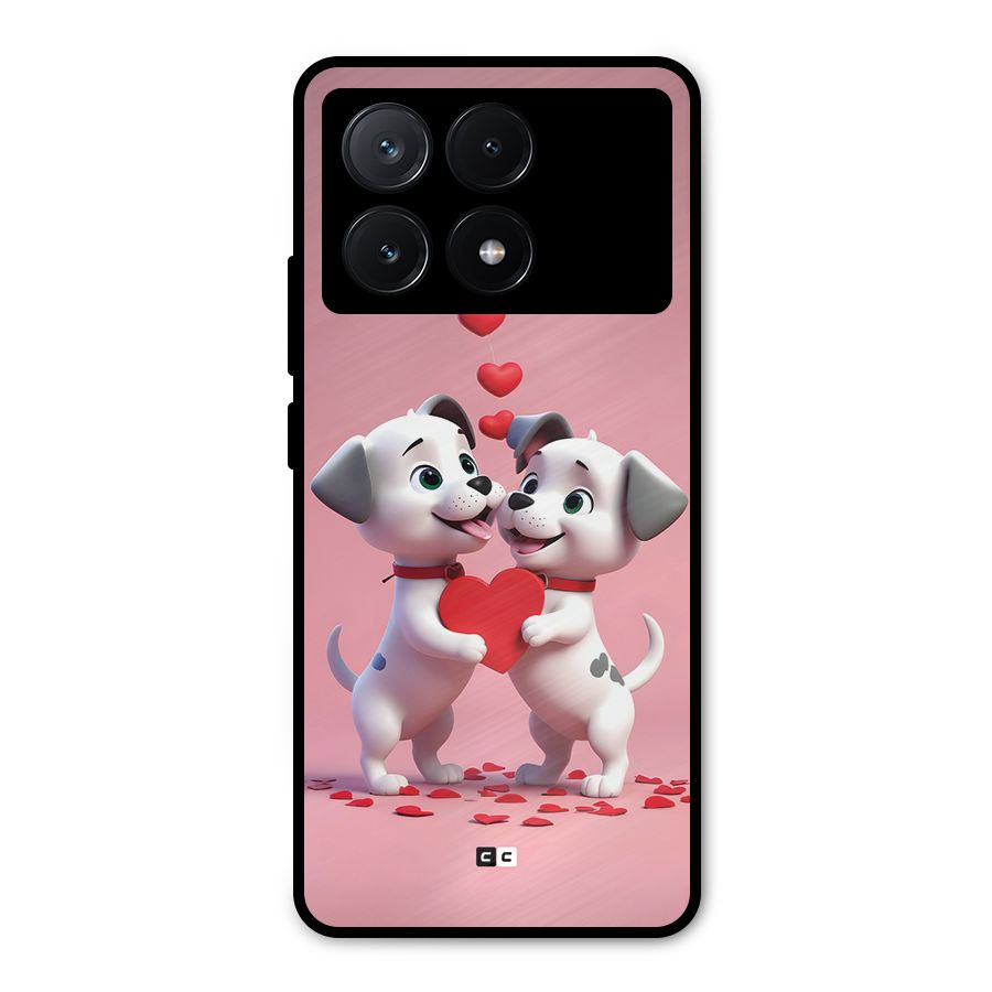 Two Puppies Together Metal Back Case for Poco X6 Pro
