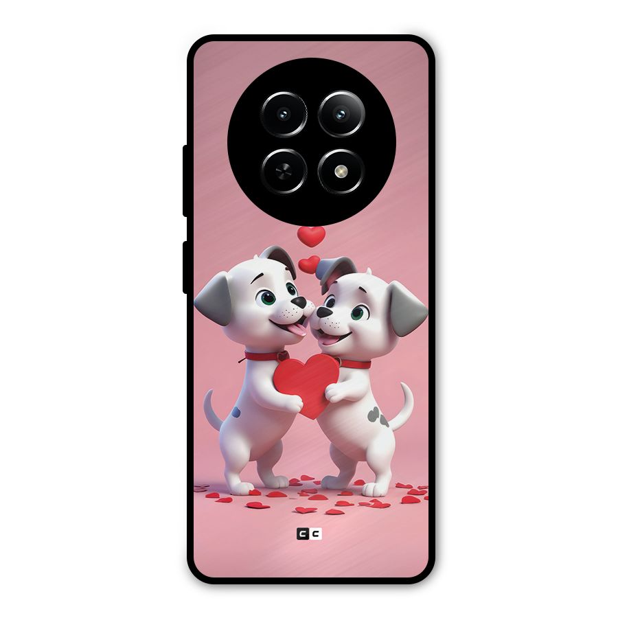 Two Puppies Together Metal Back Case for Realme 12x 5G