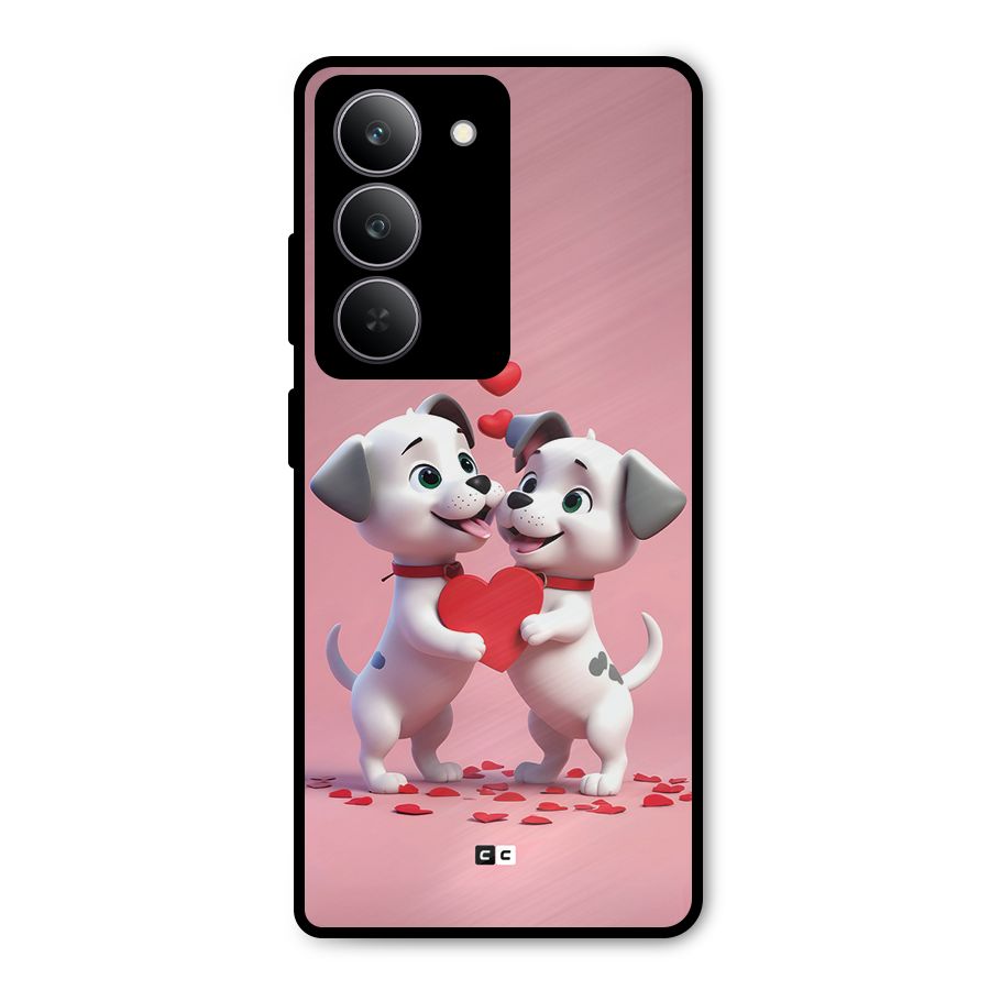 Two Puppies Together Metal Back Case for Realme 14x
