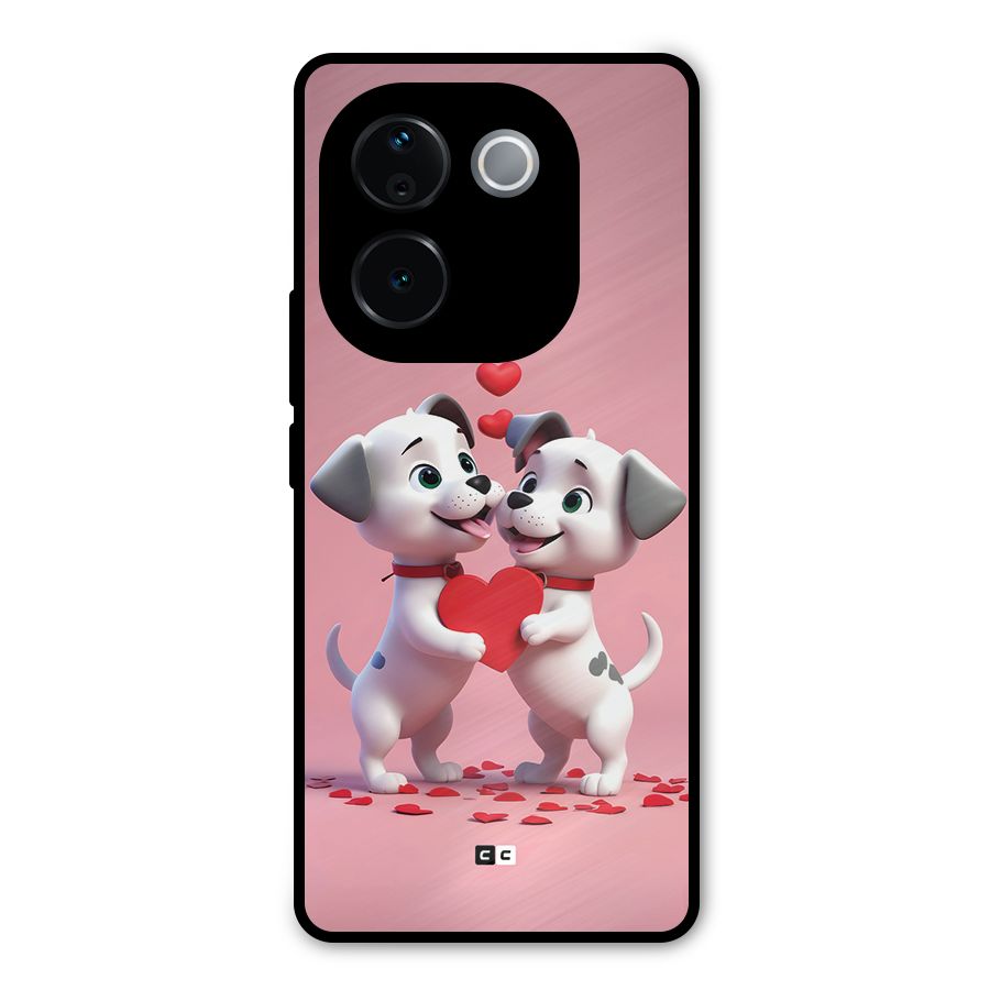 Two Puppies Together Metal Back Case for Vivo T3 Pro