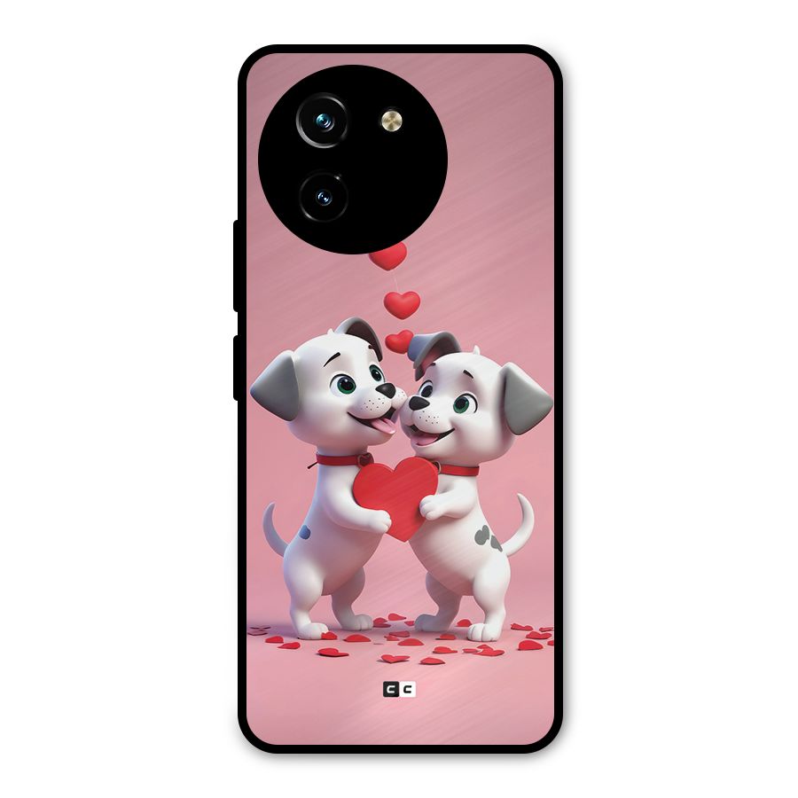 Two Puppies Together Metal Back Case for Vivo T3x