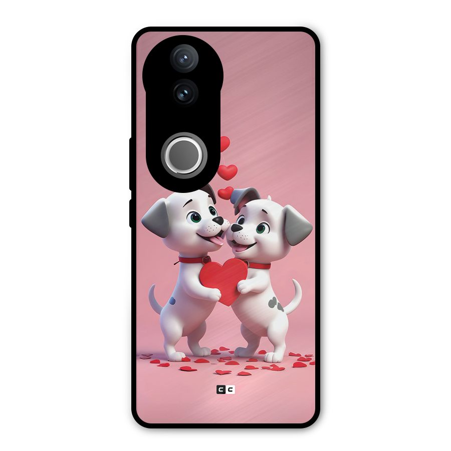 Two Puppies Together Metal Back Case for Vivo V50e