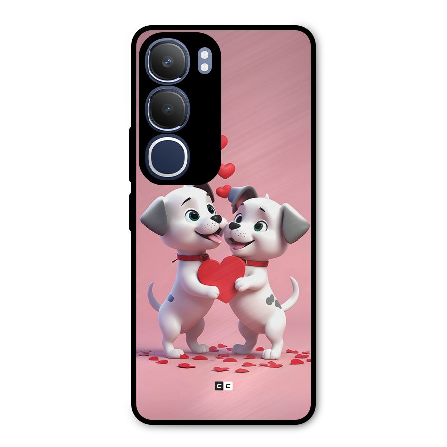 Two Puppies Together Metal Back Case for Vivo Y29