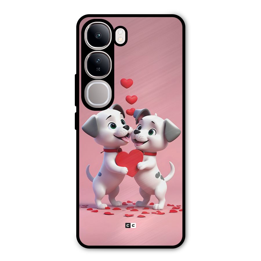 Two Puppies Together Metal Back Case for Vivo Y300