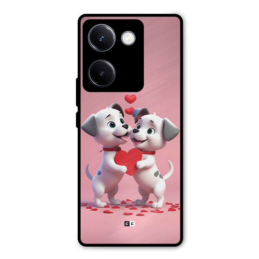 Two Puppies Together Metal Back Case for Vivo Y300 Plus