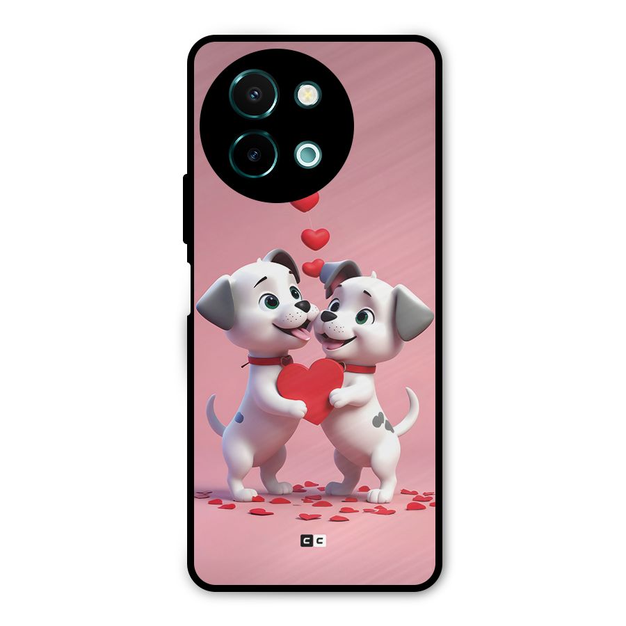 Two Puppies Together Metal Back Case for Vivo Y58