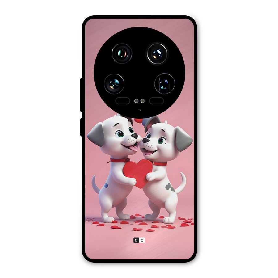 Two Puppies Together Metal Back Case for Xiaomi 14 Ultra
