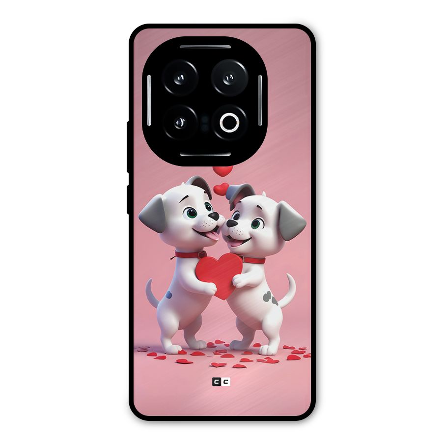 Two Puppies Together Metal Back Case for iQOO 13