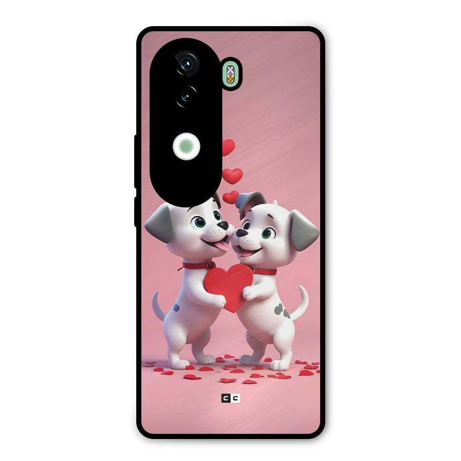 Two Puppies Together Metal Back Case for iQOO Z9s