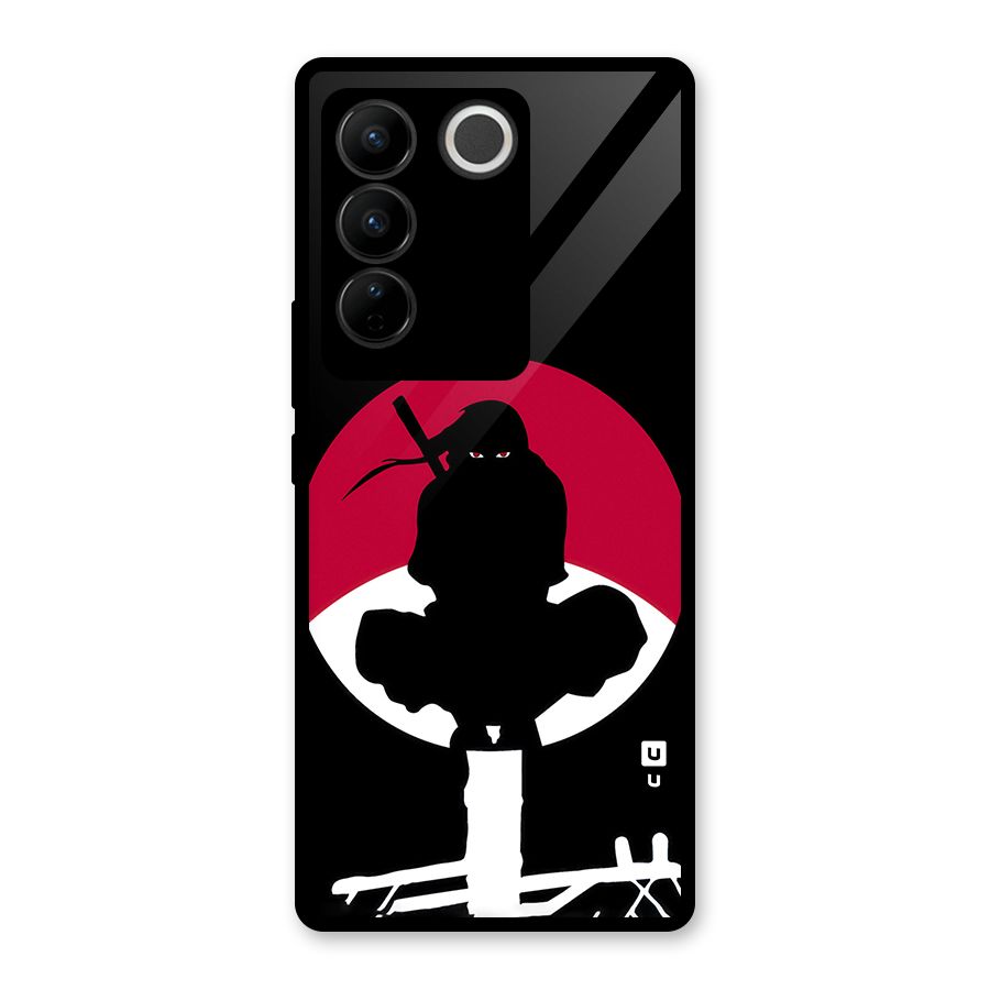 Uchiha Itachi Minimalist Glass Back Case for Vivo V27 Pro