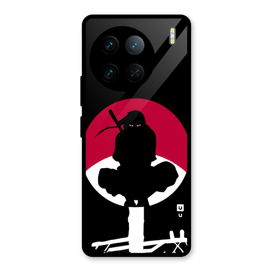 Uchiha Itachi Minimalist Glass Back Case for Vivo X90 Pro