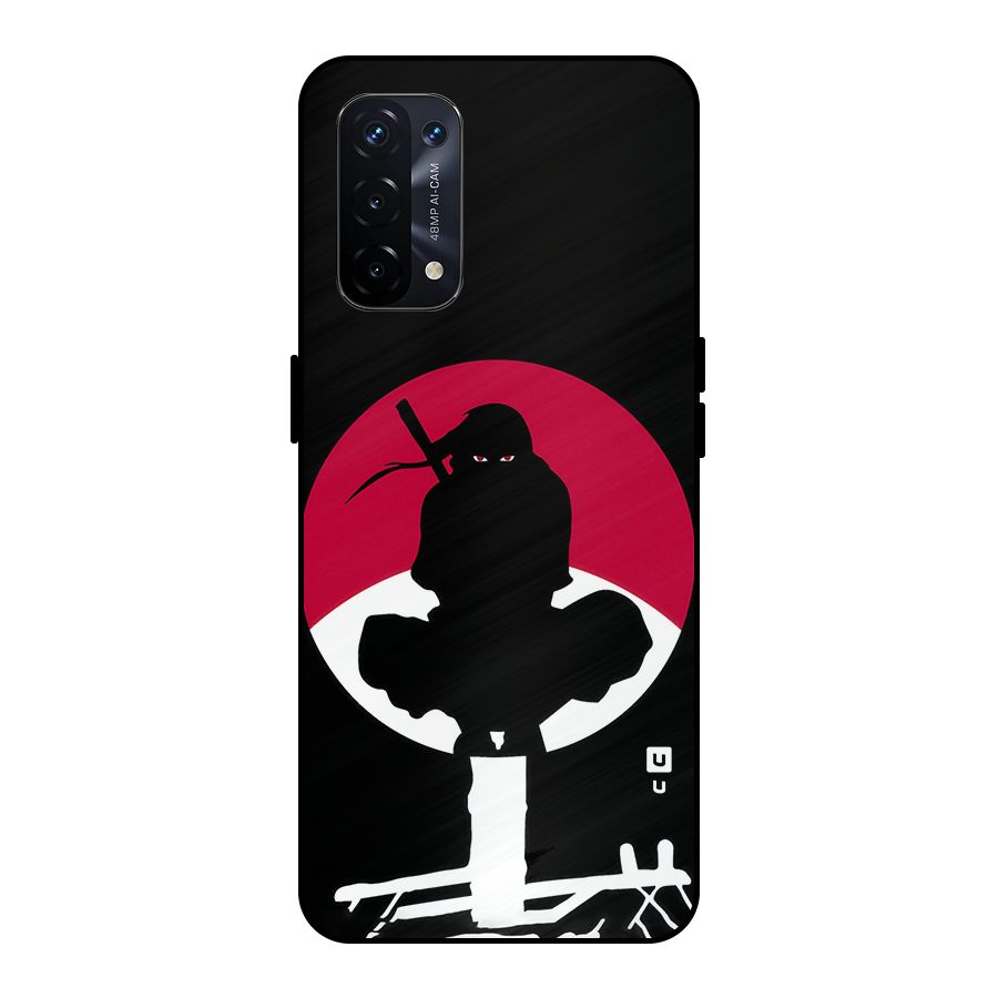 Uchiha Itachi Minimalist Metal Back Case for Oppo A74 5G
