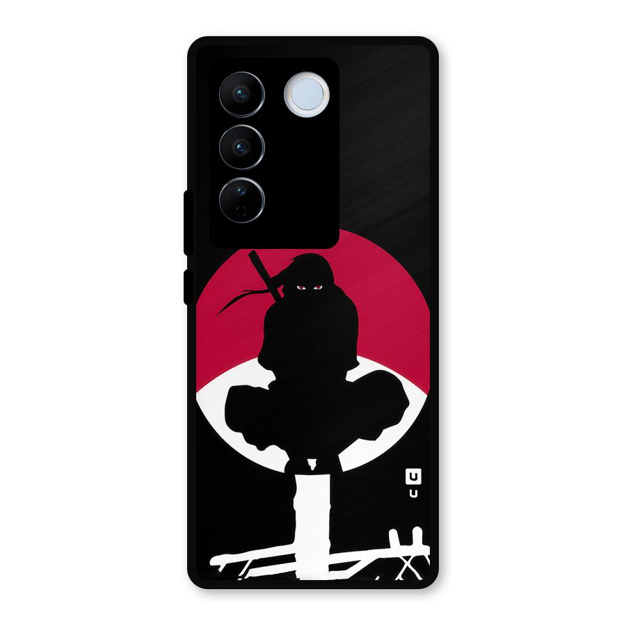 Uchiha Itachi Minimalist Metal Back Case for Vivo V27 Pro
