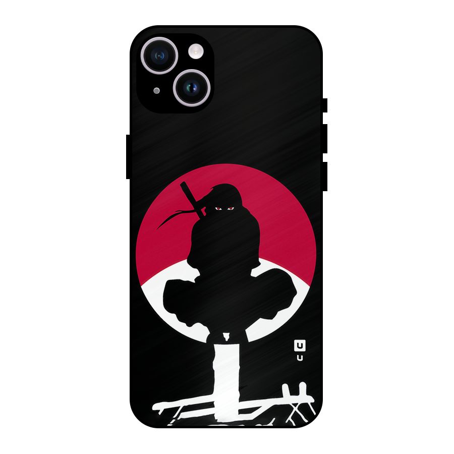 Uchiha Itachi Minimalist Metal Back Case for iPhone 14 Plus