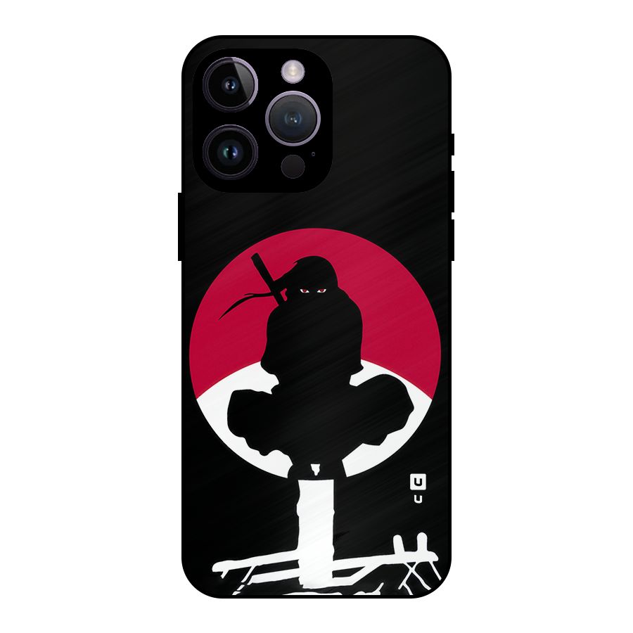 Uchiha Itachi Minimalist Metal Back Case for iPhone 14 Pro Max
