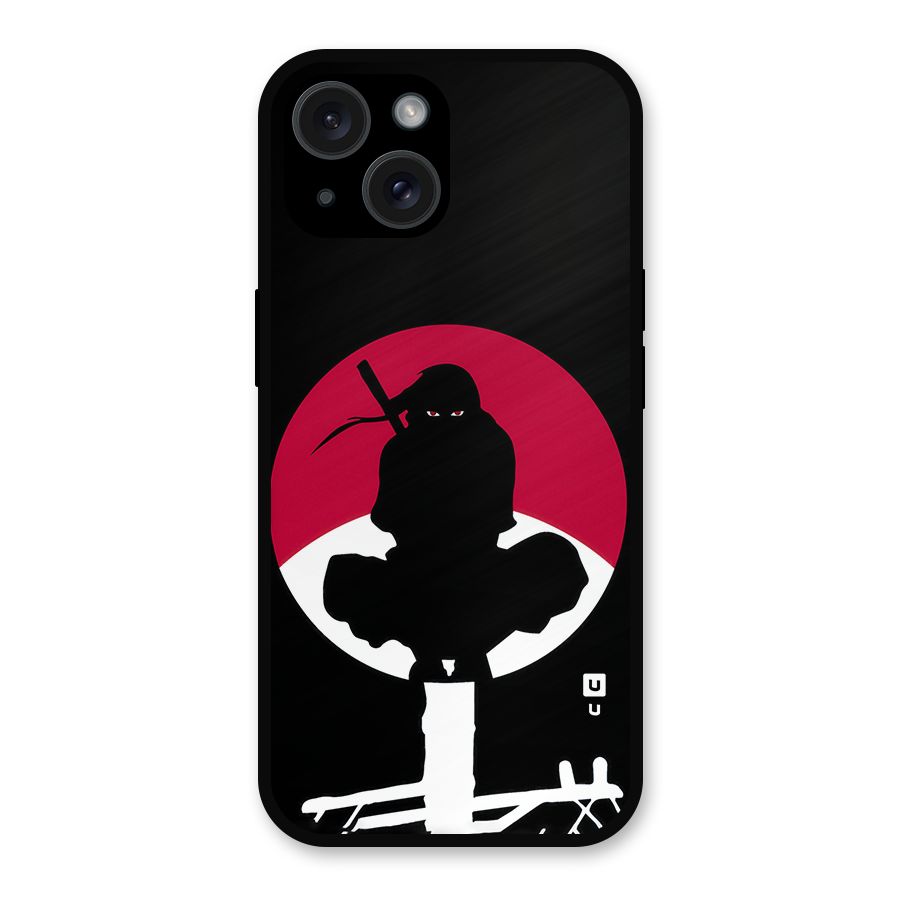 Uchiha Itachi Minimalist Metal Back Case for iPhone 15