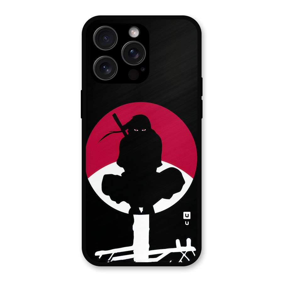 Uchiha Itachi Minimalist Metal Back Case for iPhone 15 Pro Max