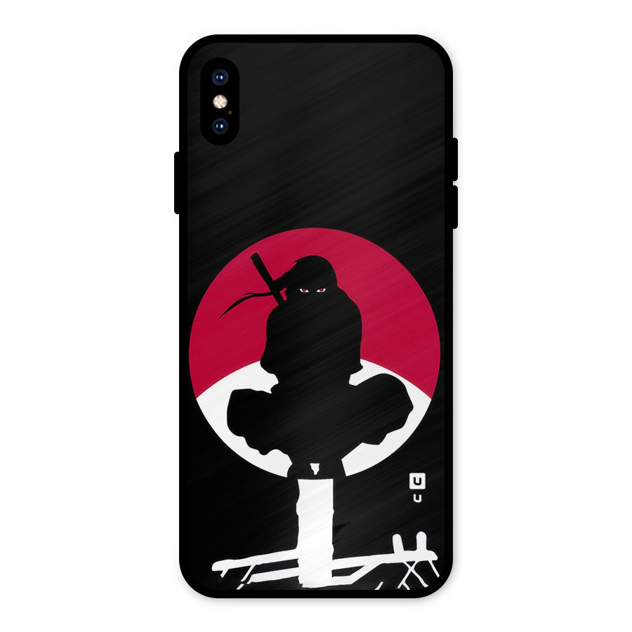Uchiha Itachi Minimalist Metal Back Case for iPhone XS Max
