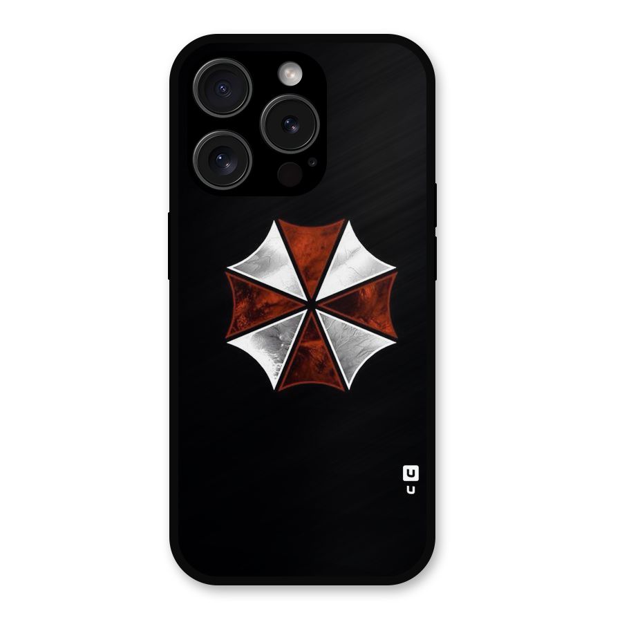 Umbrella Design Metal Back Case for iPhone 15 Pro