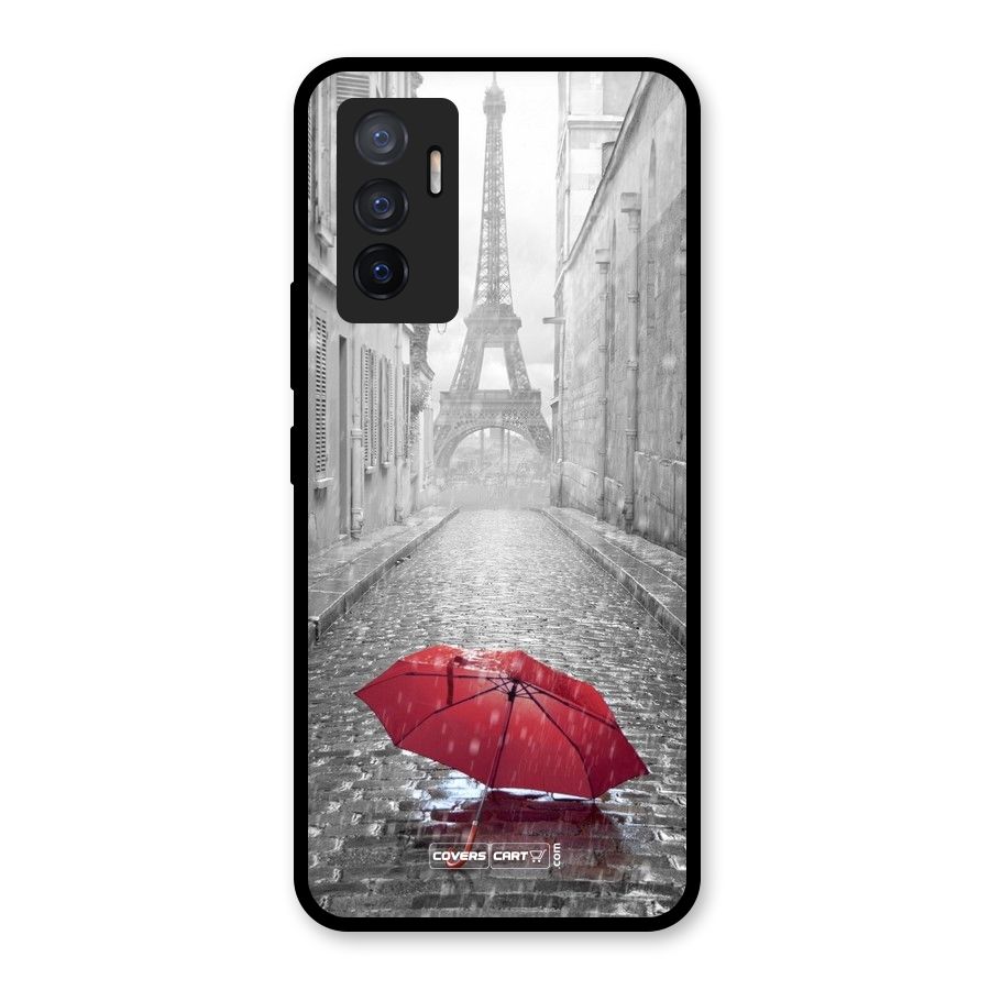 Umbrella Paris Glass Back Case for Vivo V23e