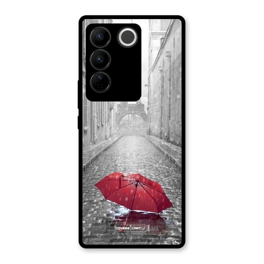 Umbrella Paris Glass Back Case for Vivo V27 Pro