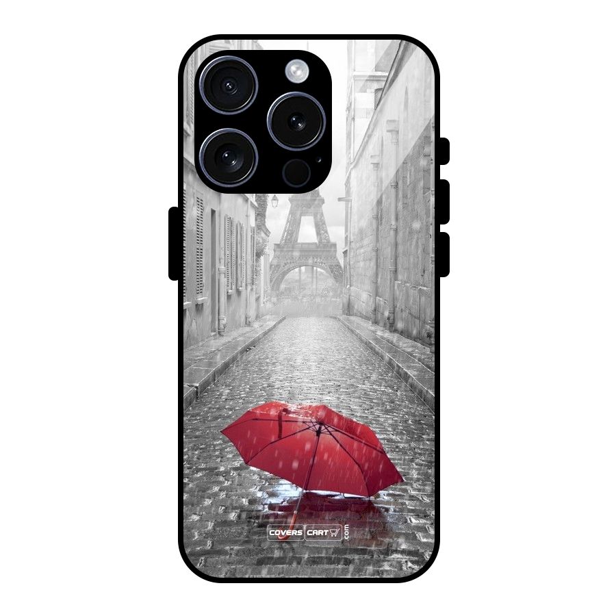 Umbrella Paris Glass Back Case for iPhone 15 Pro