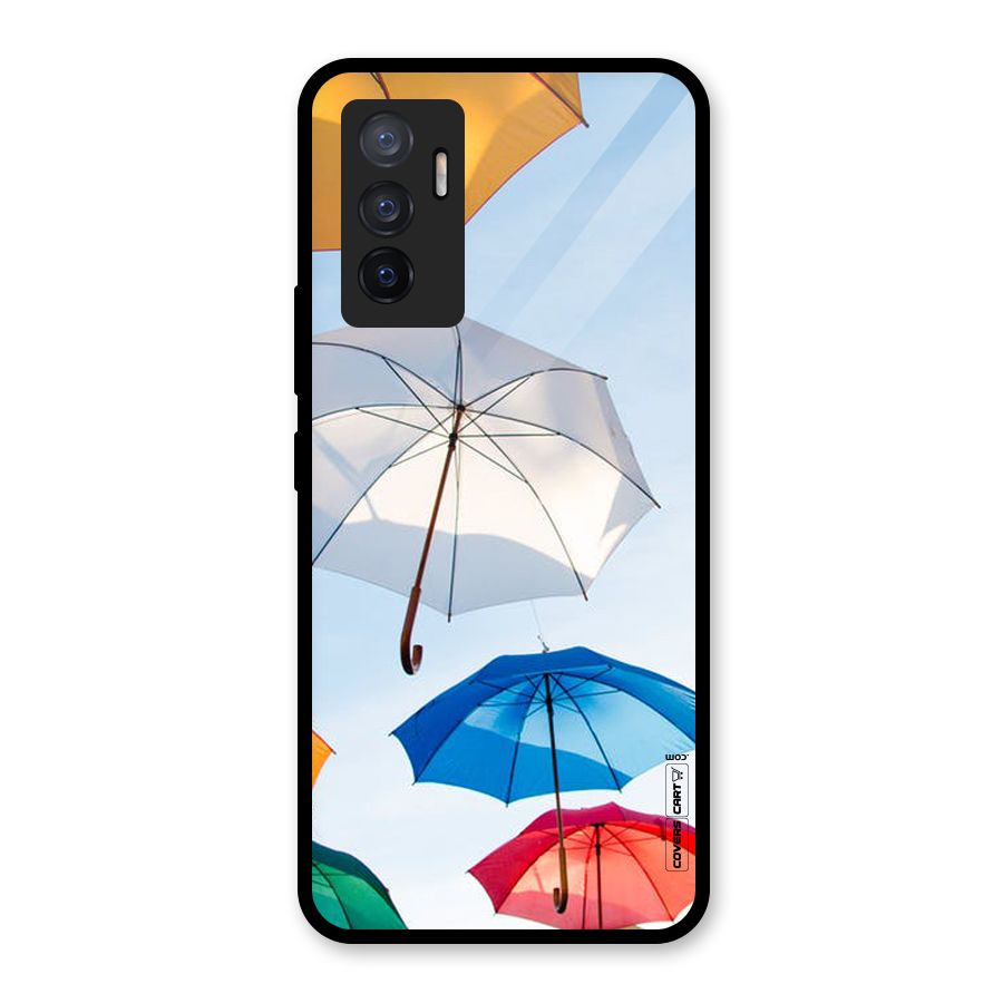 Umbrella Sky Glass Back Case for Vivo V23e