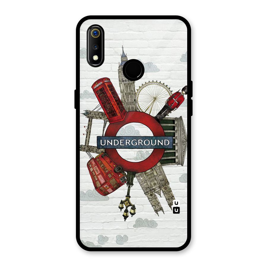Underground Design Glass Back Case for Realme 3i