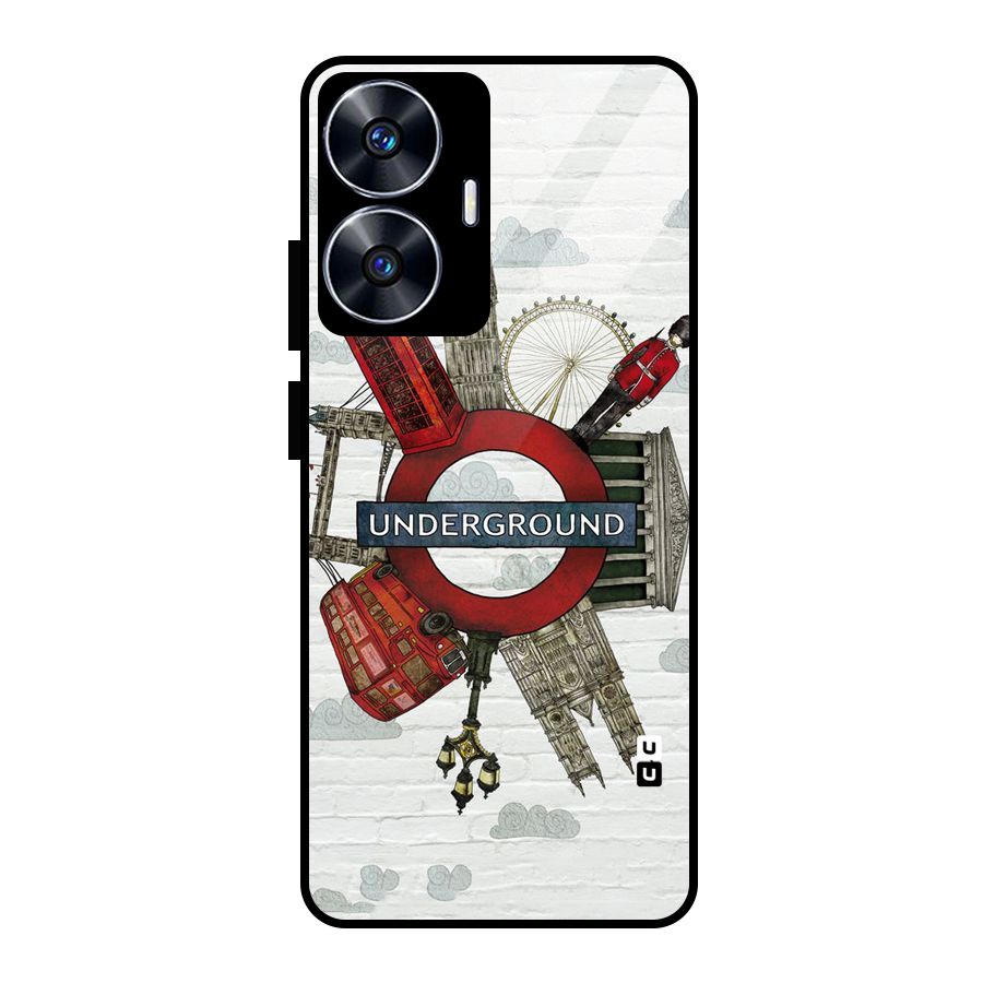 Underground Design Glass Back Case for Realme Narzo N55