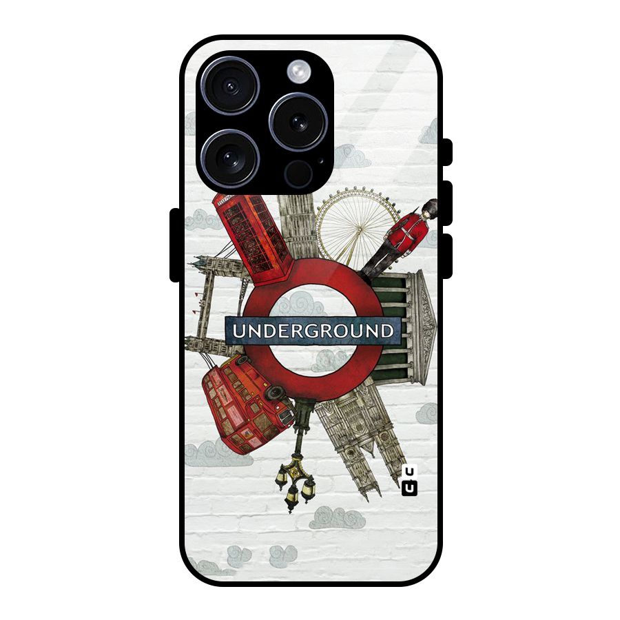Underground Design Glass Back Case for iPhone 15 Pro