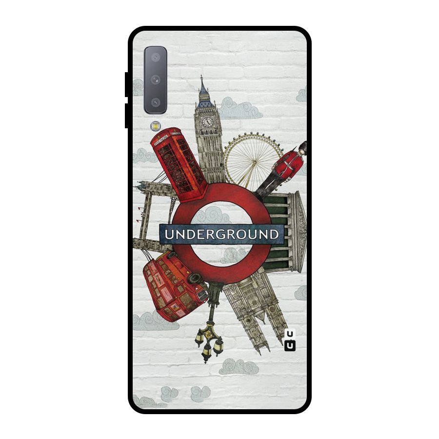 Underground Design Metal Back Case for Galaxy A7 (2018)