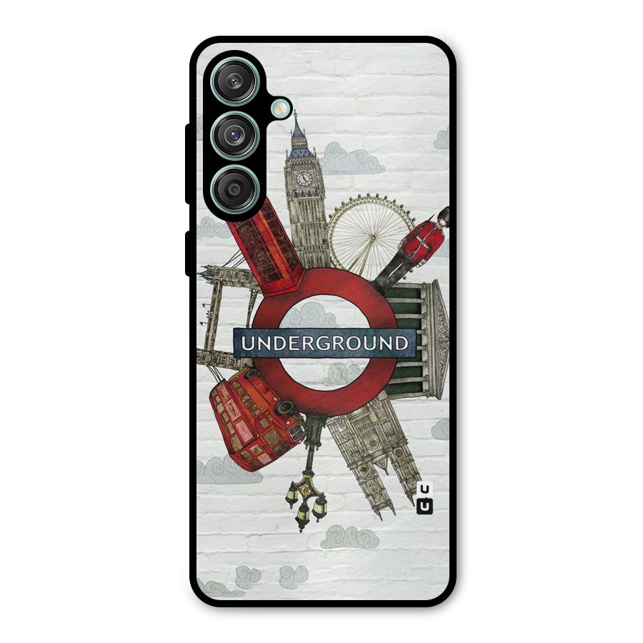 Underground Design Metal Back Case for Galaxy M55 5G