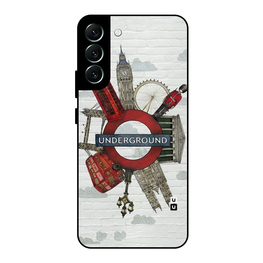 Underground Design Metal Back Case for Galaxy S22 Plus 5G
