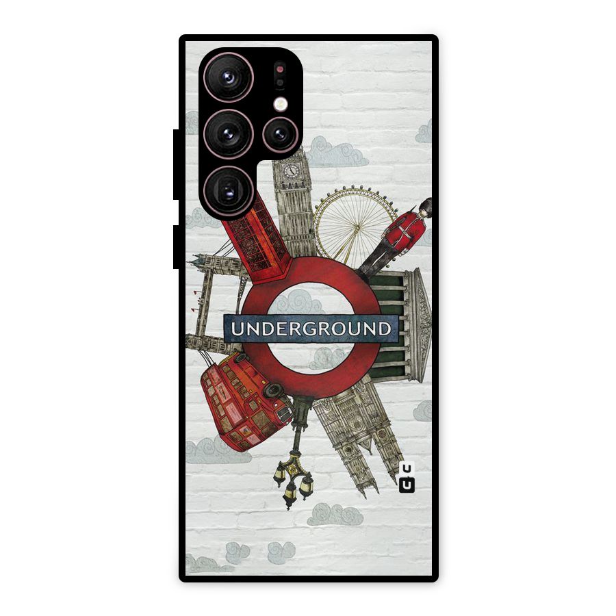 Underground Design Metal Back Case for Galaxy S22 Ultra 5G