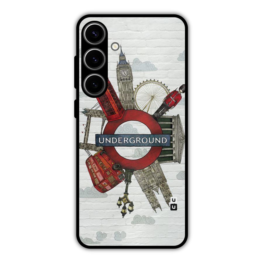 Underground Design Metal Back Case for Galaxy S24 Plus
