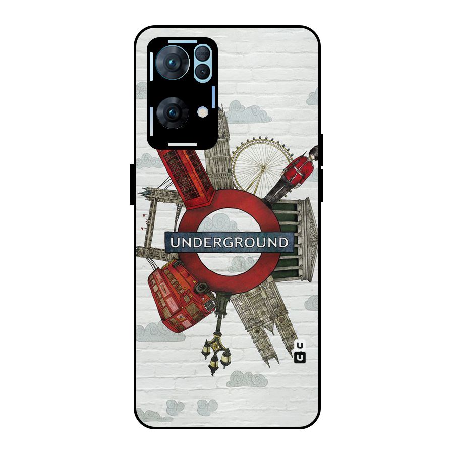 Underground Design Metal Back Case for Oppo Reno7 Pro 5G
