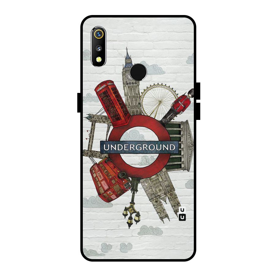 Underground Design Metal Back Case for Realme 3i