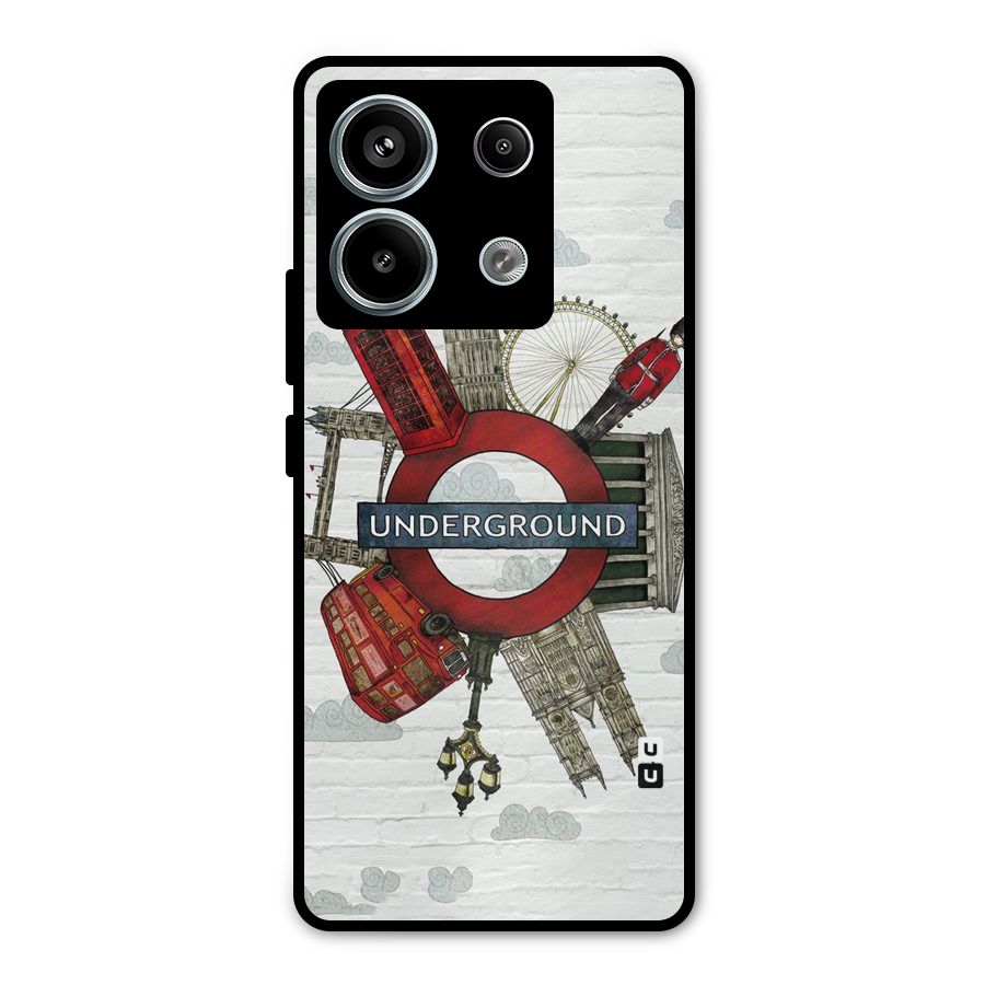 Underground Design Metal Back Case for Redmi Note 13 Pro 5G