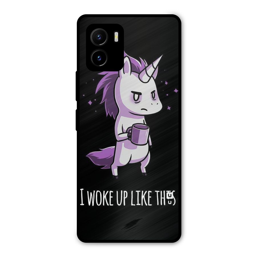 Unicorn Morning Metal Back Case for Vivo Y15s