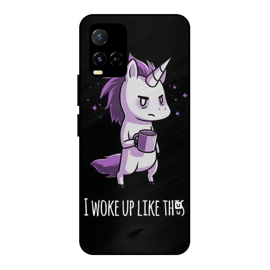Unicorn Morning Metal Back Case for Vivo Y33s