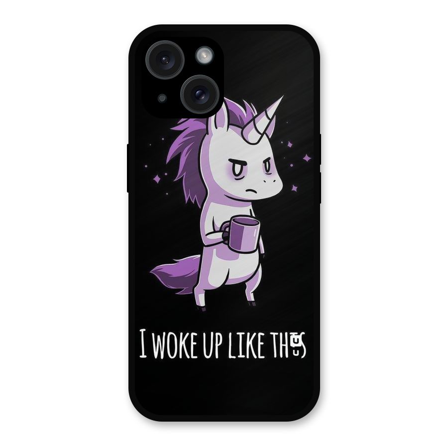Unicorn Morning Metal Back Case for iPhone 15