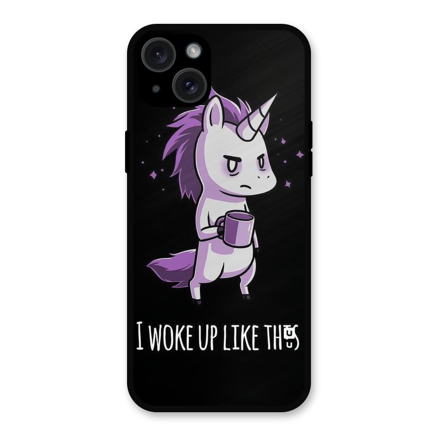 Unicorn Morning Metal Back Case for iPhone 15 Plus