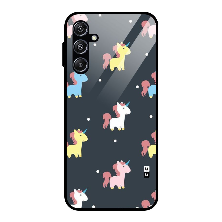 Unicorn Pattern Glass Back Case for Galaxy M34 5G