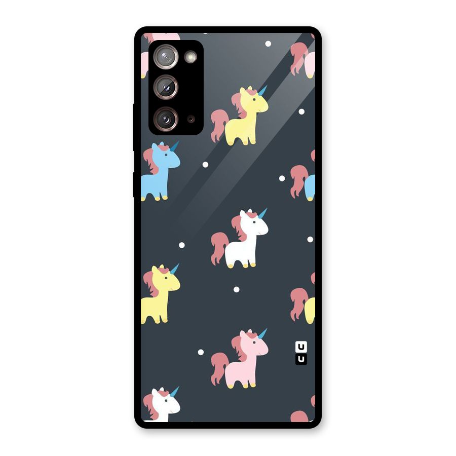 Unicorn Pattern Glass Back Case for Galaxy Note 20